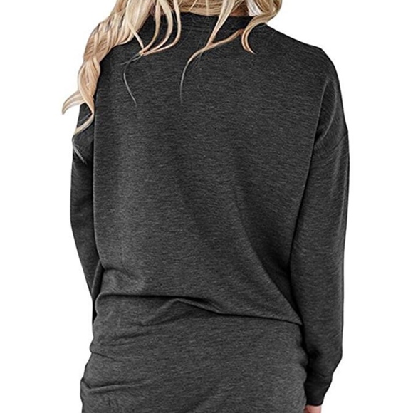 Casual Solid T-Shirt Batwing Long Sleeve Tunic - Picture 2 of 2